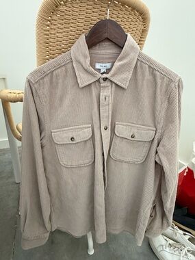 Reiss Taupe Corduroy Shirt Jacket